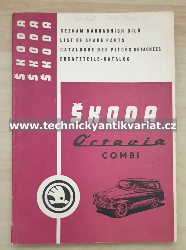 Škoda Octavia Combi - seznam náhradních dílů (1970-71)
