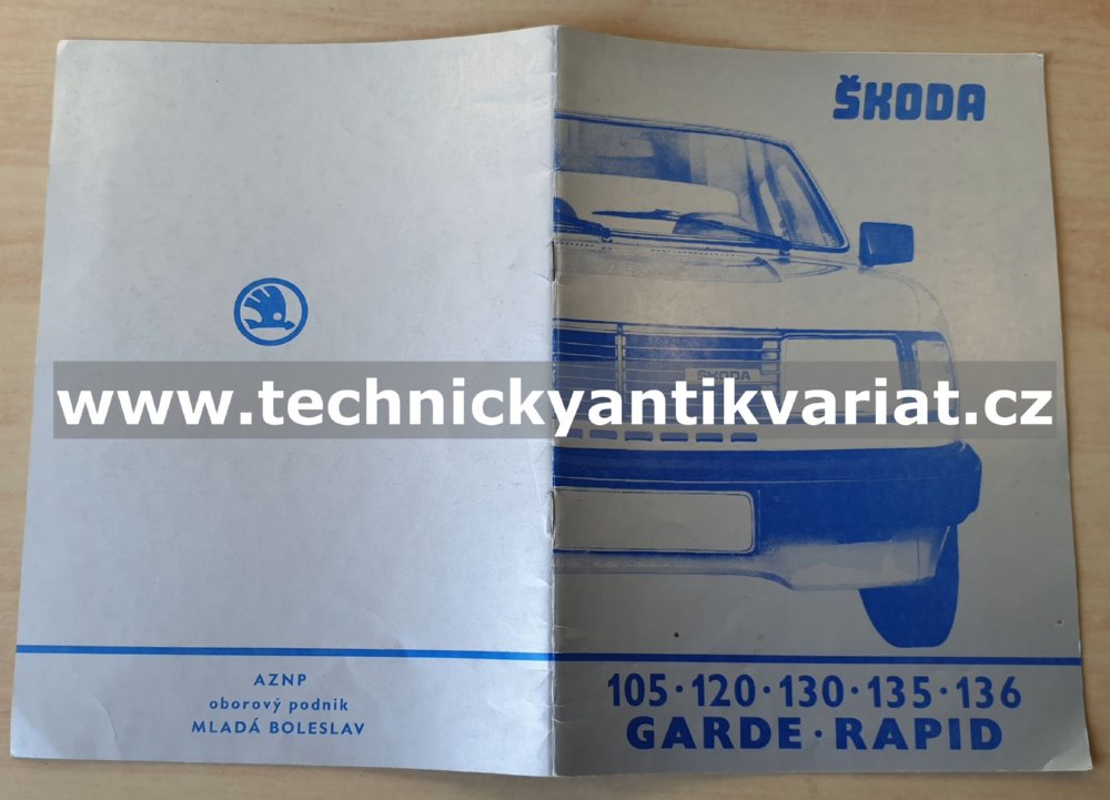 Škoda 105 120 130 Garde Rapid - dílenská příručka DOPLNĚK (1986)
