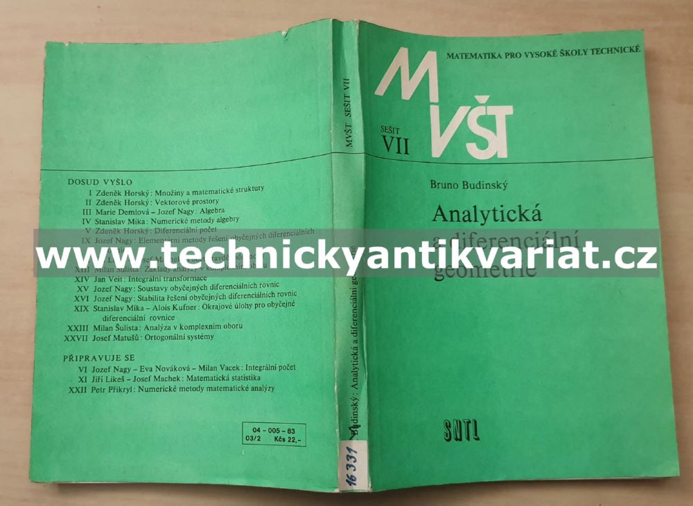 Analytická a diferenciální geometrie VII.- Bruno Budínský (1983)