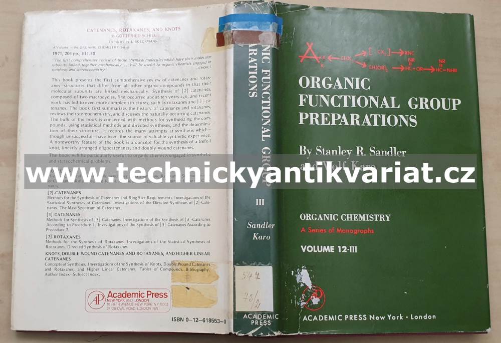 Organic functional group preparations 12-III Sandler, Karo (1972)