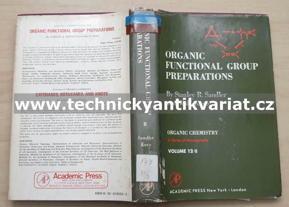 Organic functional group preparations 12-II Sandler, Karo (1971)