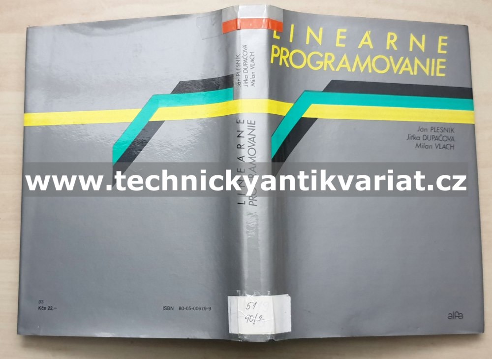 Linearne programovanie - Plesnik, Dupačová, Vlach (1990)