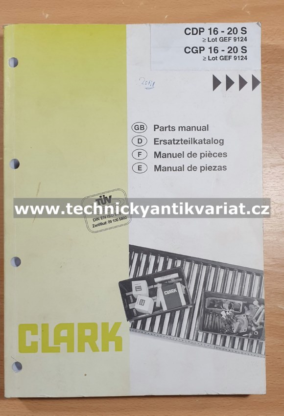 CLARK CDP16-20S, CGP 16-20S Parts manual (1998)