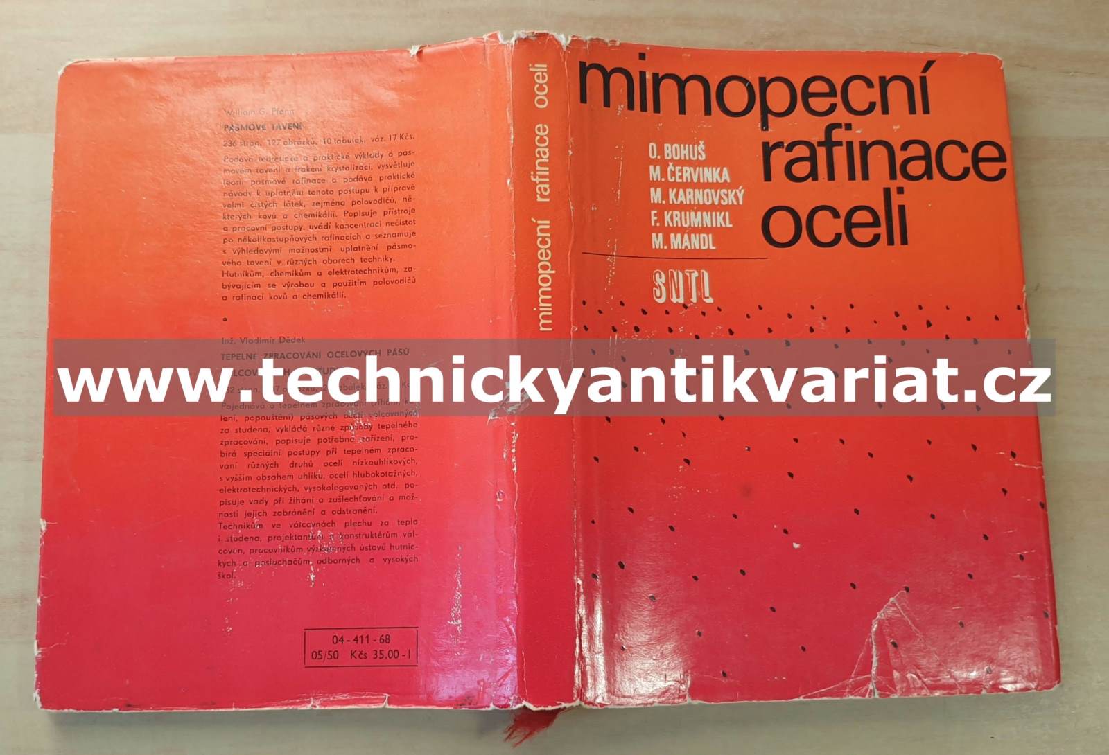 Mimopecní rafinace oceli - Bohuš, Červinka, Karnovský, Krumnikl, Mandl (1968)