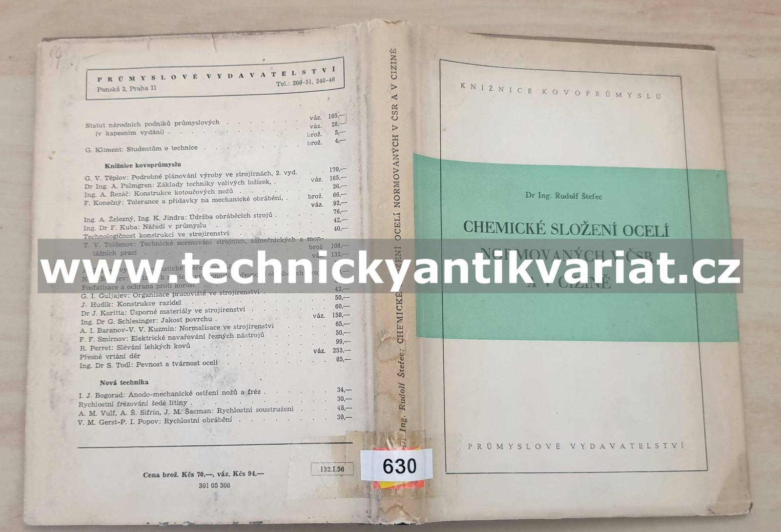 Chemické složení oceli normovaných v ČSR a v cizině (1951)