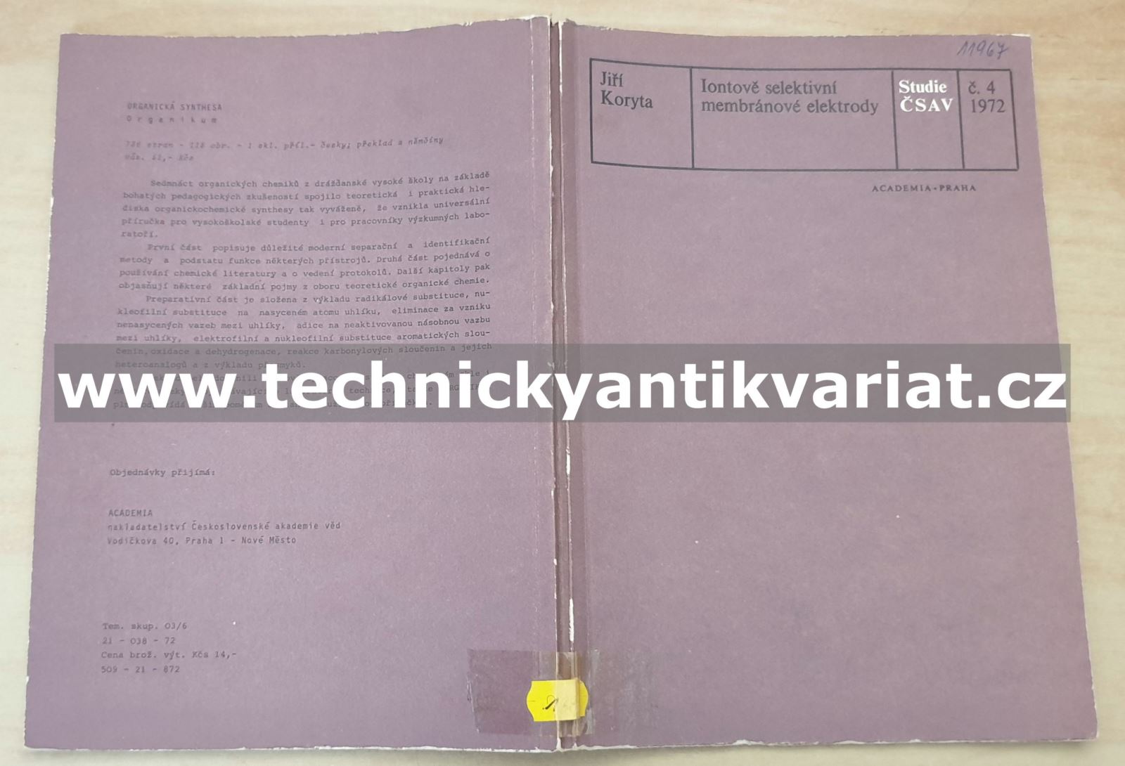 Iontově selektivní membránové elektrody - Jiří Koryta (1972)