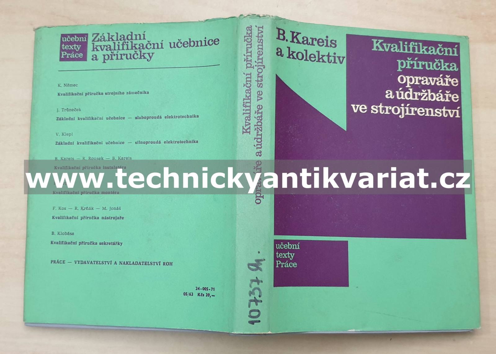 Kvalifikační příručka opraváře a údržbáře ve strojírenství - Kareis, Rousek (1971)
