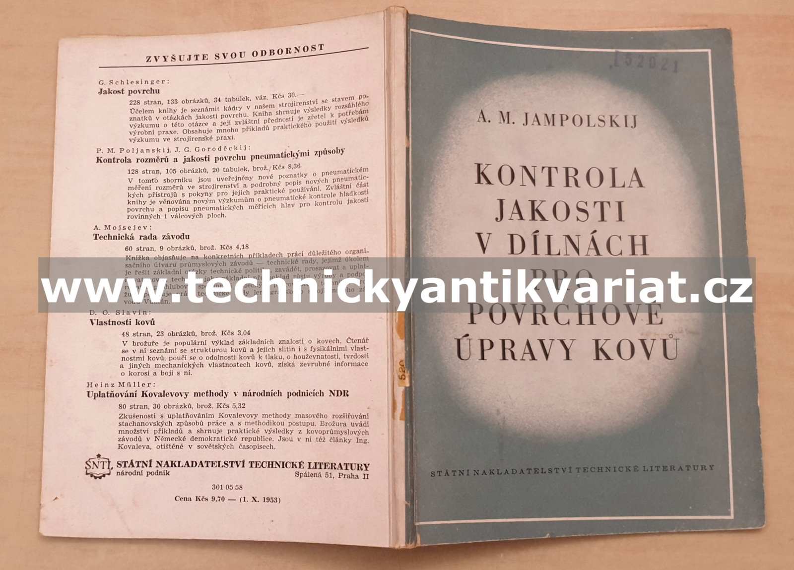 Kontrola jakosti v dílnách pro povrchové úpravy kovů - A.M.Jampolskij (1954)