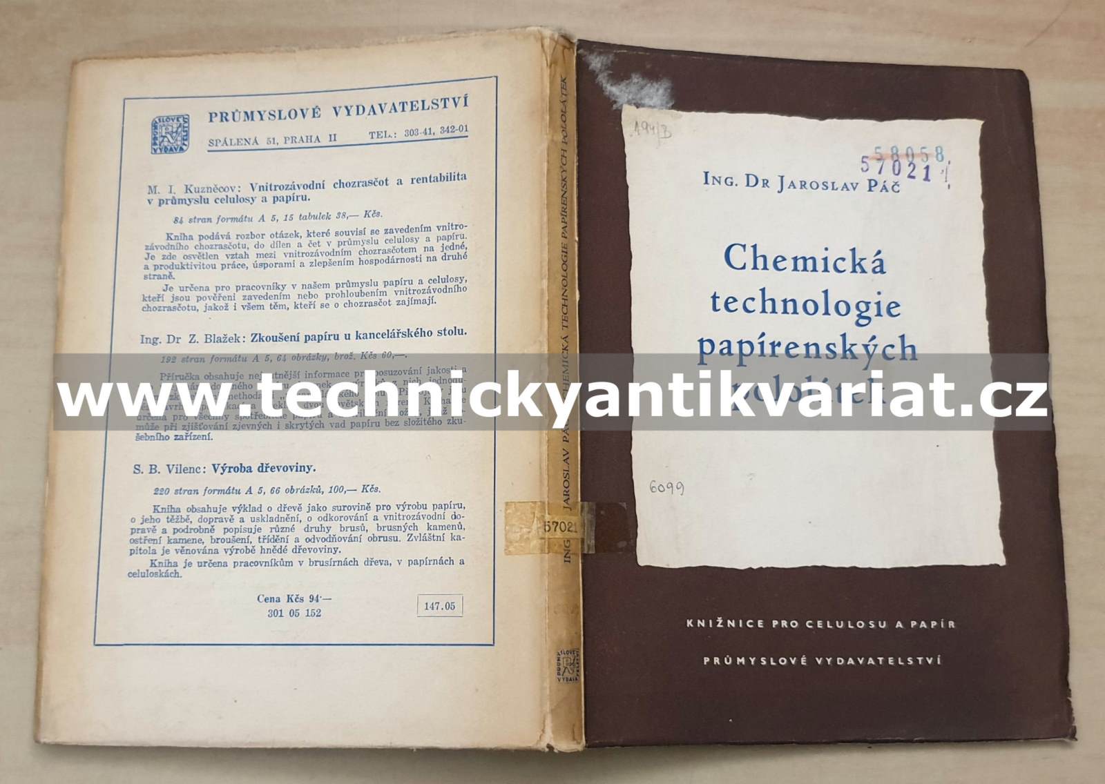 Chemická technologie papírenských pololátek - Jaroslav Páč (1952)