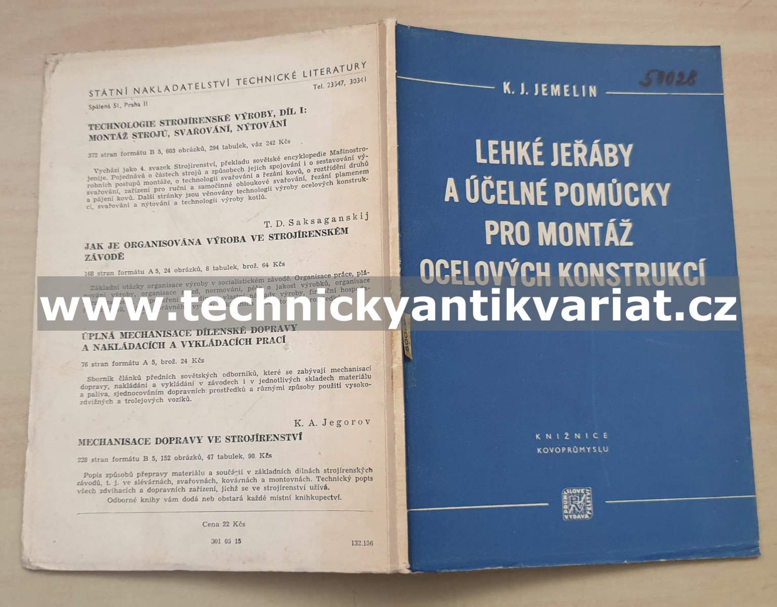 Lehké jeřáby a účelné pomůcky pro montáž ocelových konstrukcí - K.J. Jemelin (1953)