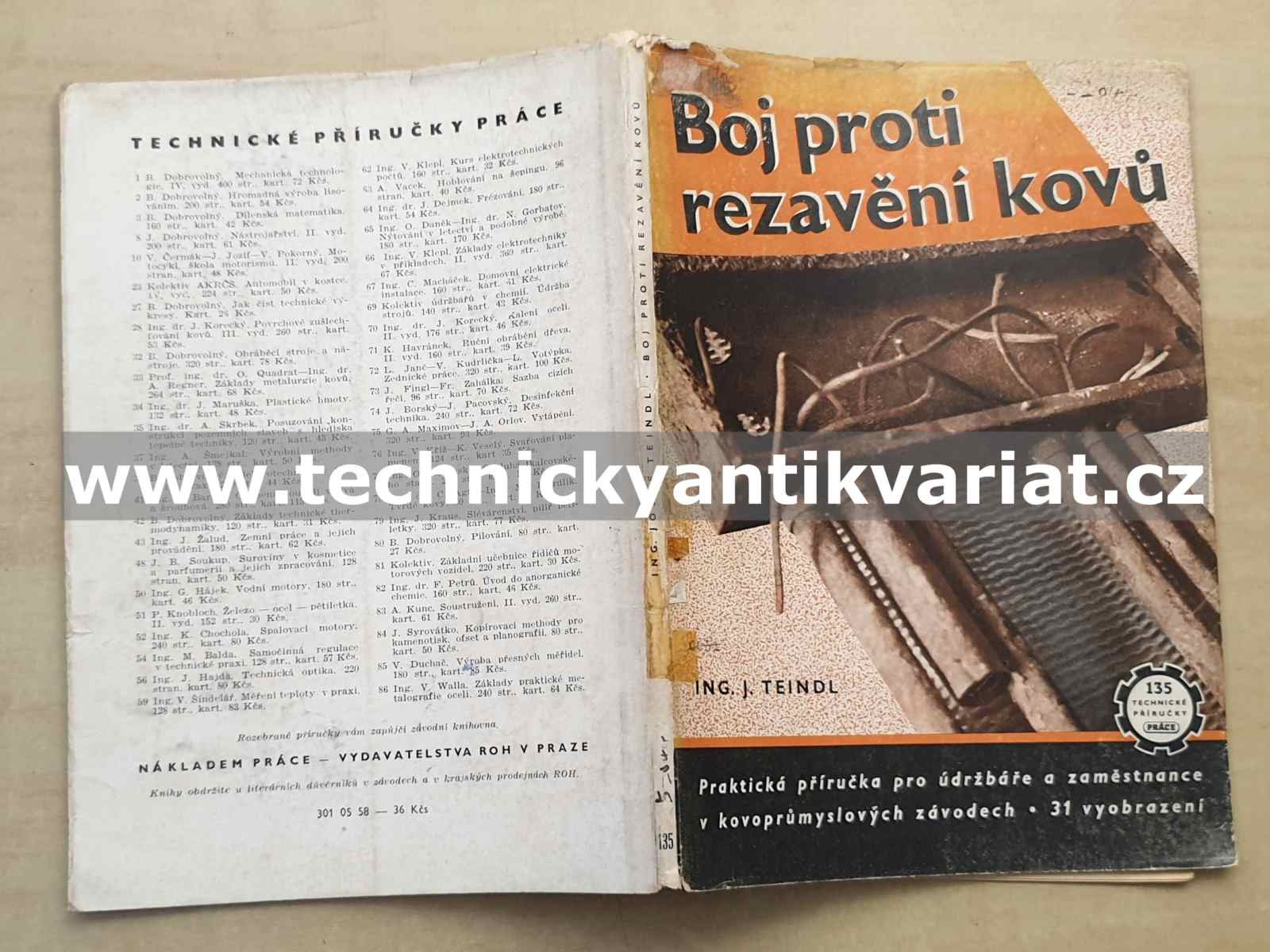 Boj proti rezavění kovů - Josef Teindl (1952)