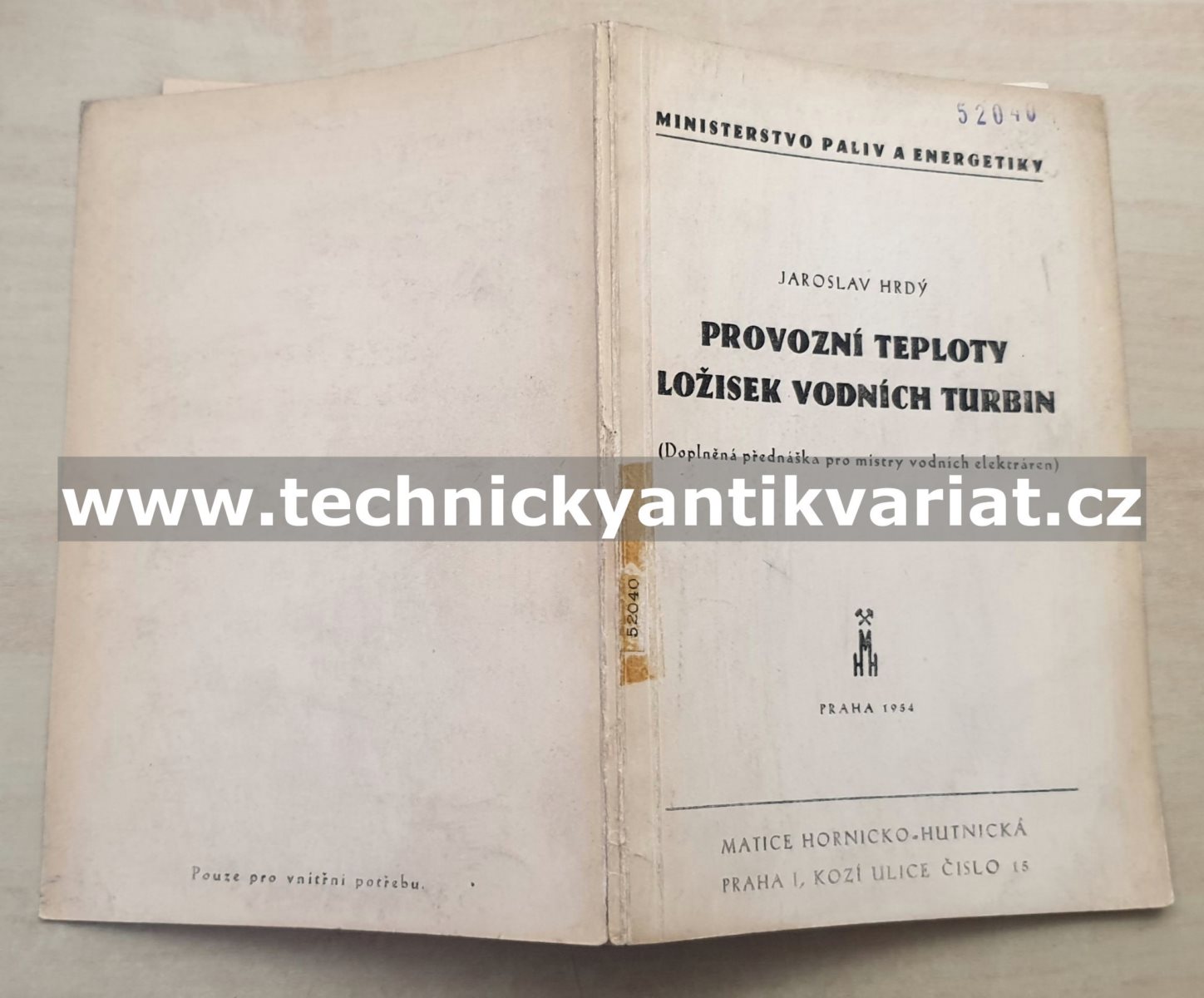 Provozní teploty ložisek vodních turbín - Jaroslav Hrdý (1954)