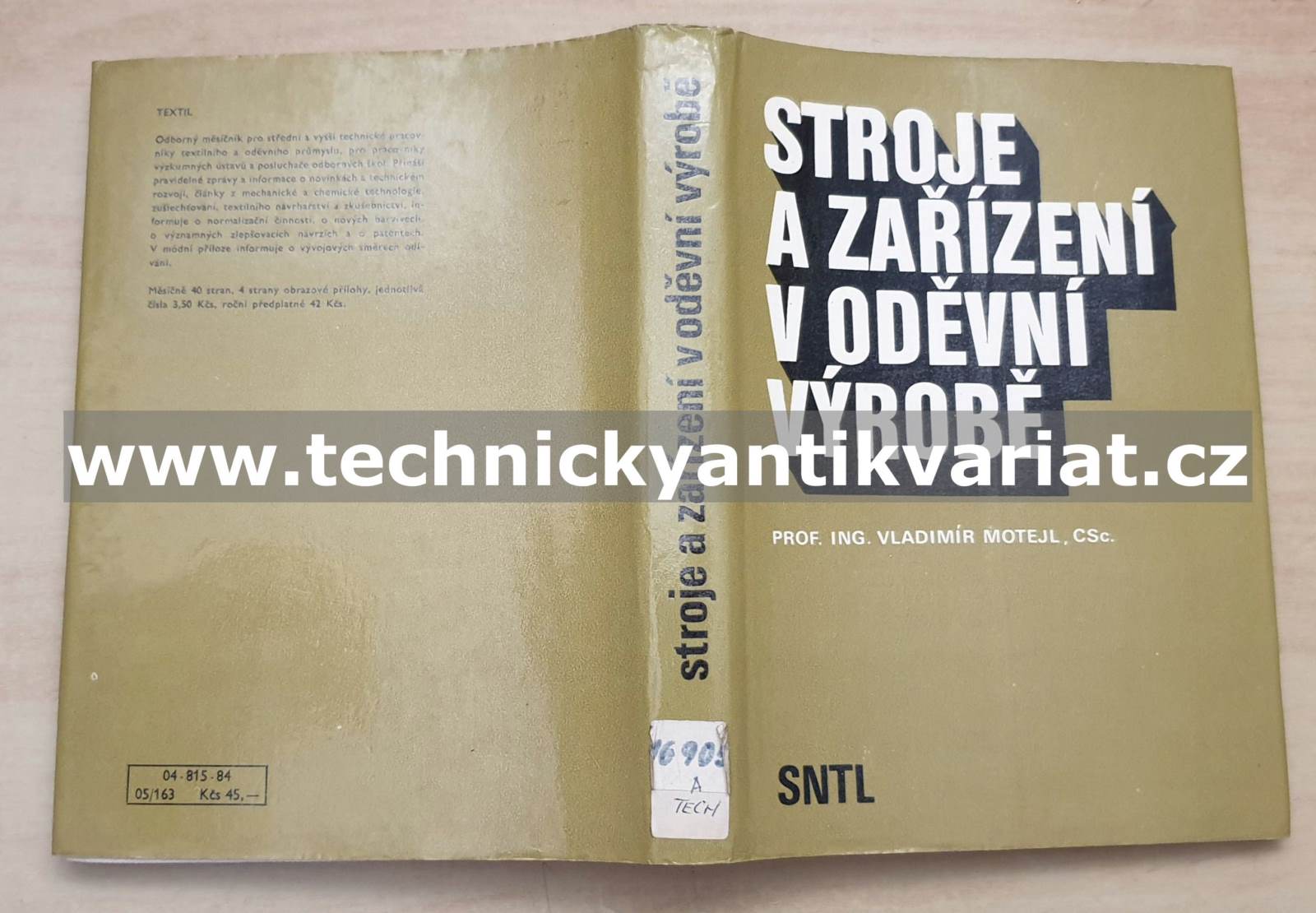 Stroje a zařízení v oděvní výrobě - Vladimír Motejl (1984)