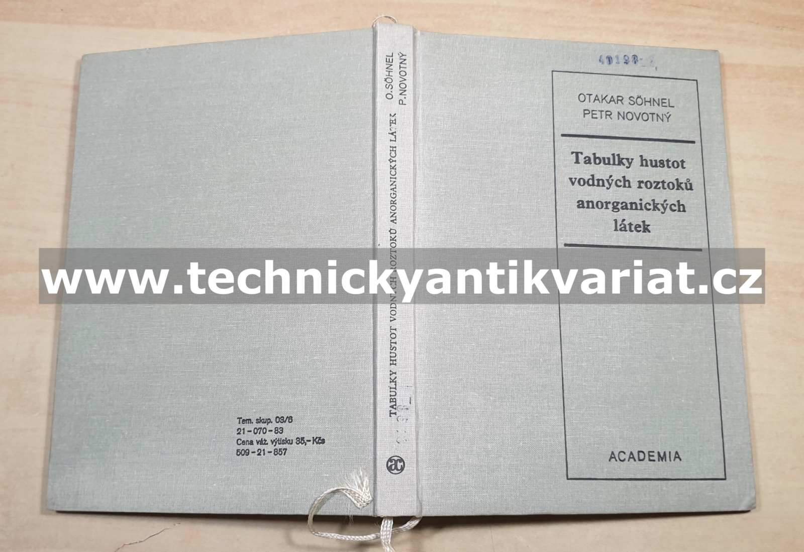 Tabulky hustot vodných roztoků anorganických látek - Sohnel, Novotný (1983)