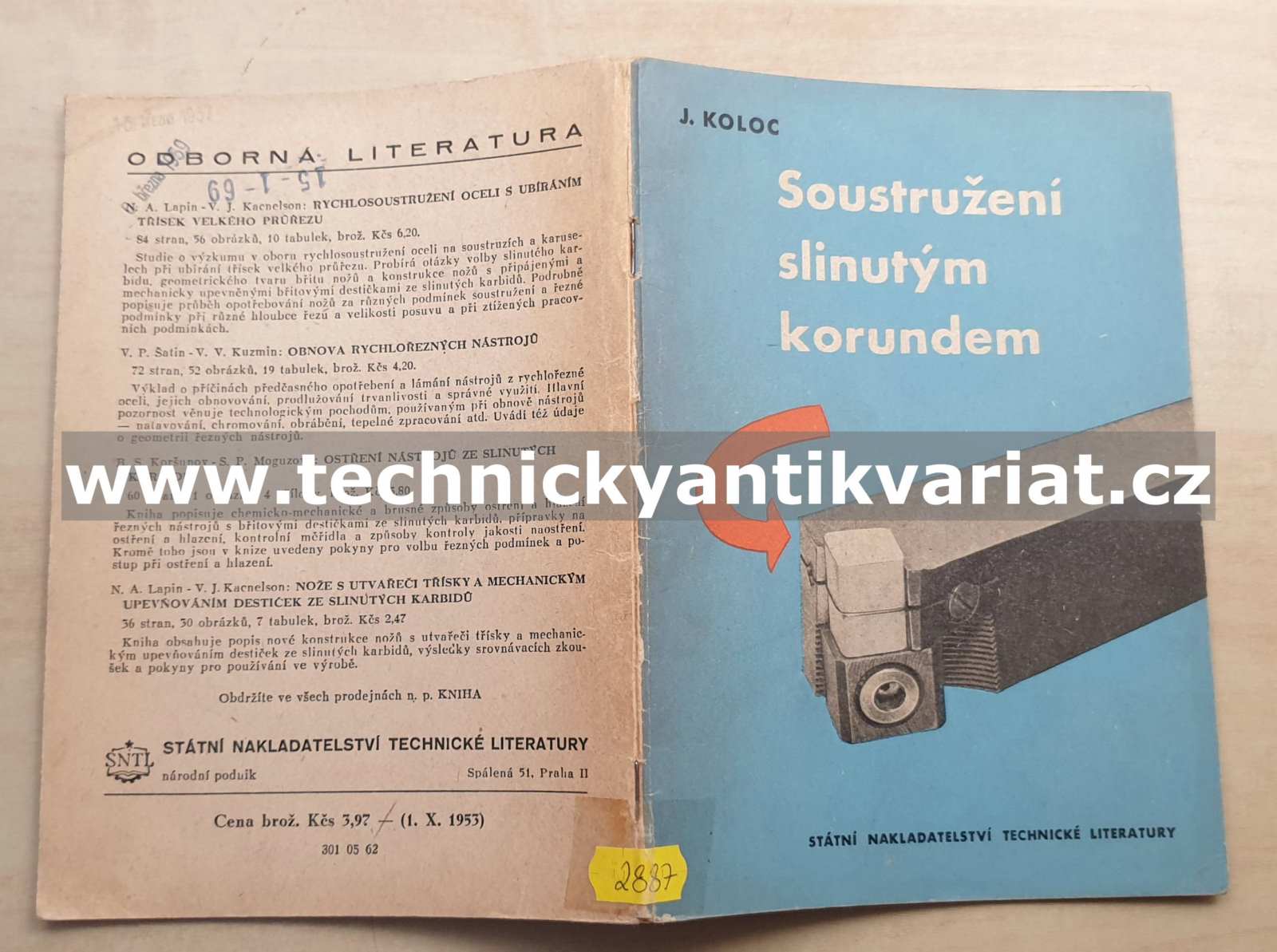 Soustružení slinutým korundem - J.Koloc (1955)