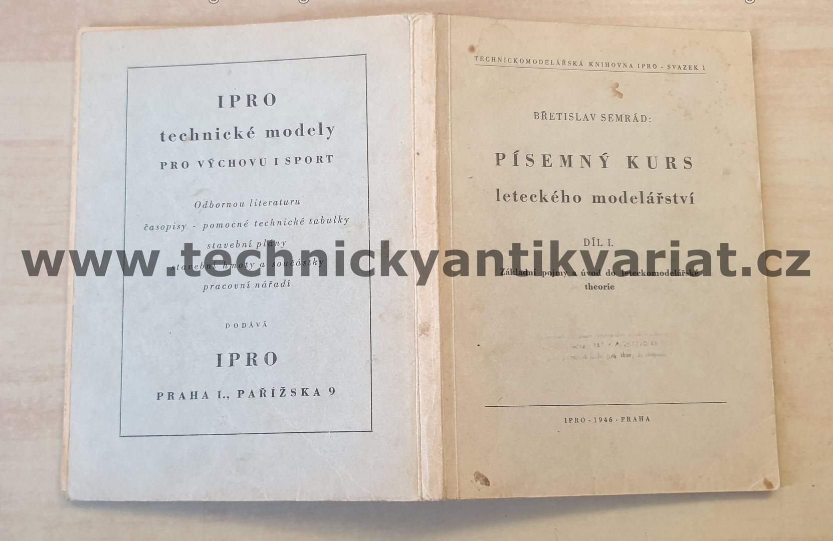 Písemný kurs leteckého modelářství I. Břetislav Semerád (1946)
