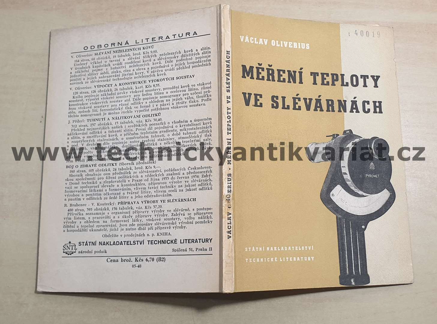 Měření teploty ve slévárnách - Václav Oliverius (1955)