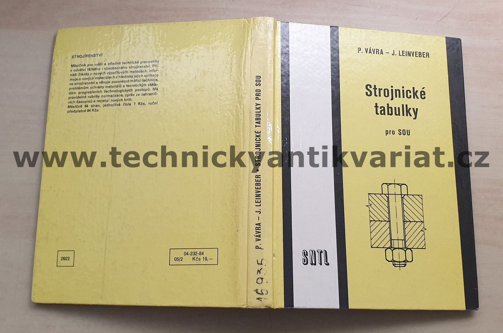 Strojnické tabulky pro SOU - Vávra, Leinveber (1984)
