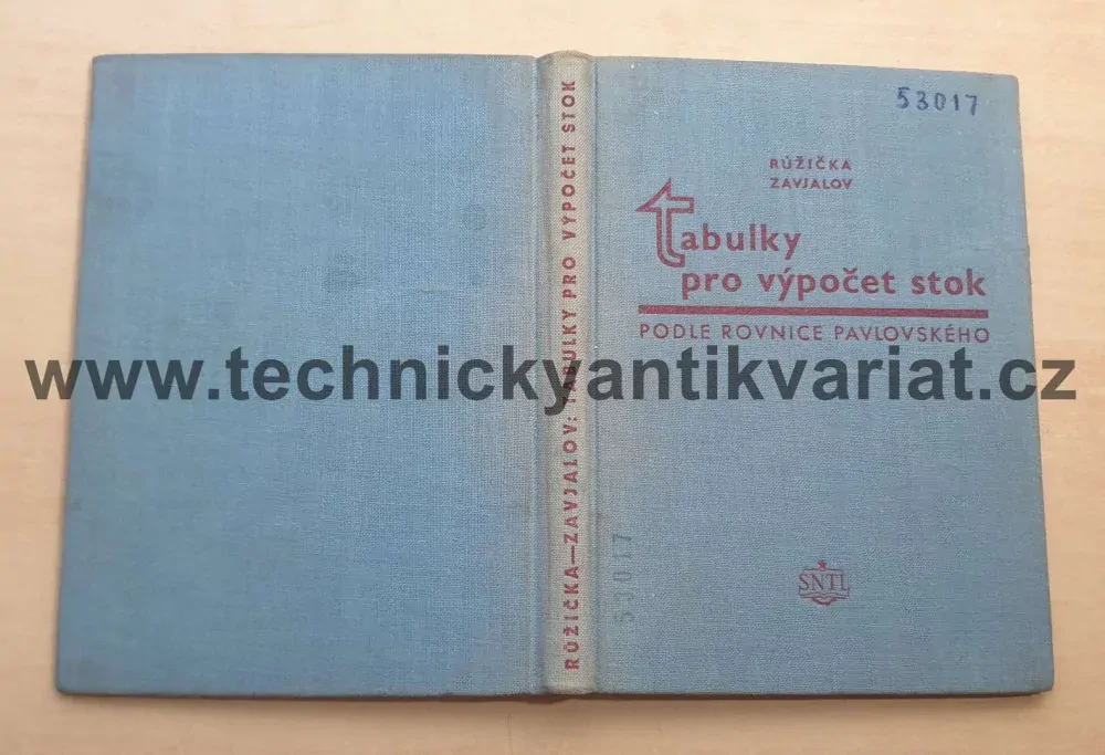 Tabulky pro výpočet stok - Růžička, Zavjalov (1956)