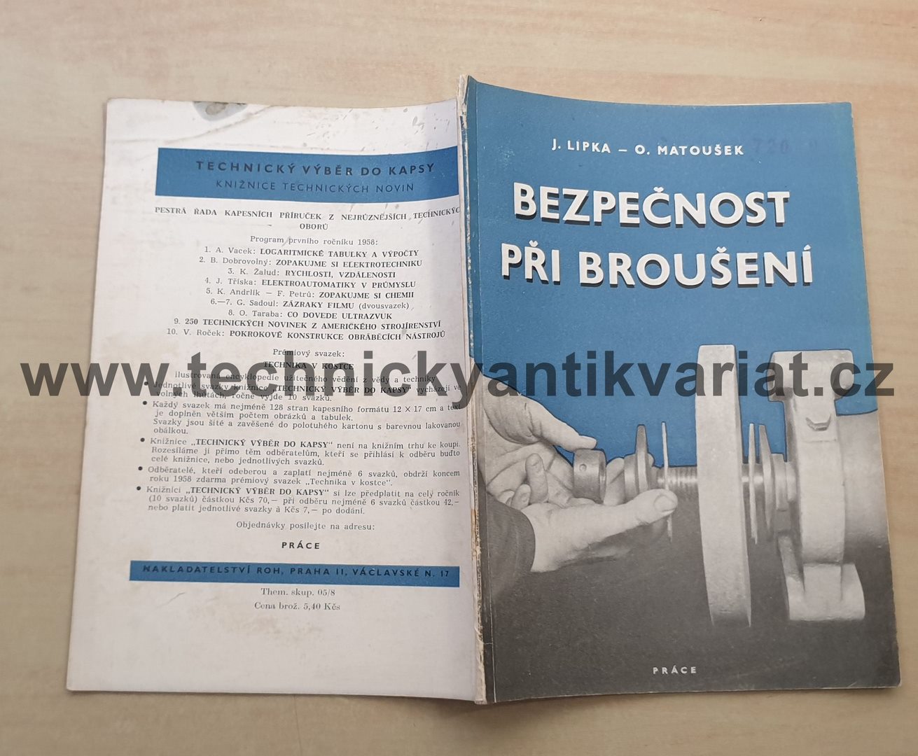 Bezpečnost při broušení - J.Lipka, O.Matoušek (1958)