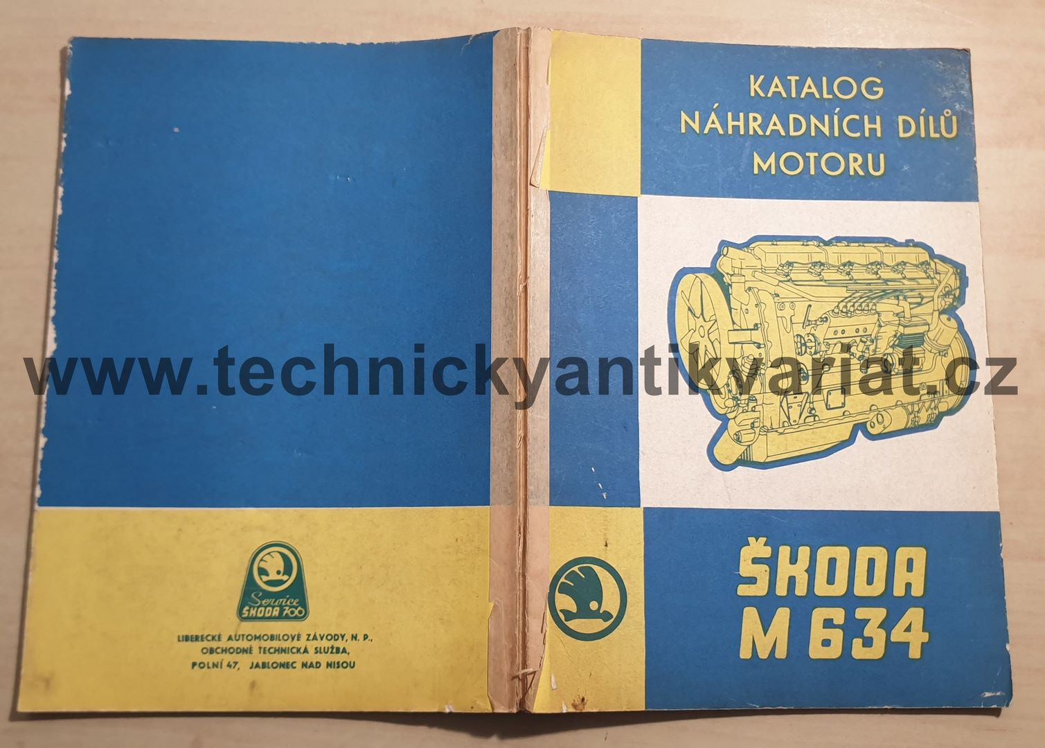 Škoda M 634 - katalog dílů motoru (1969)