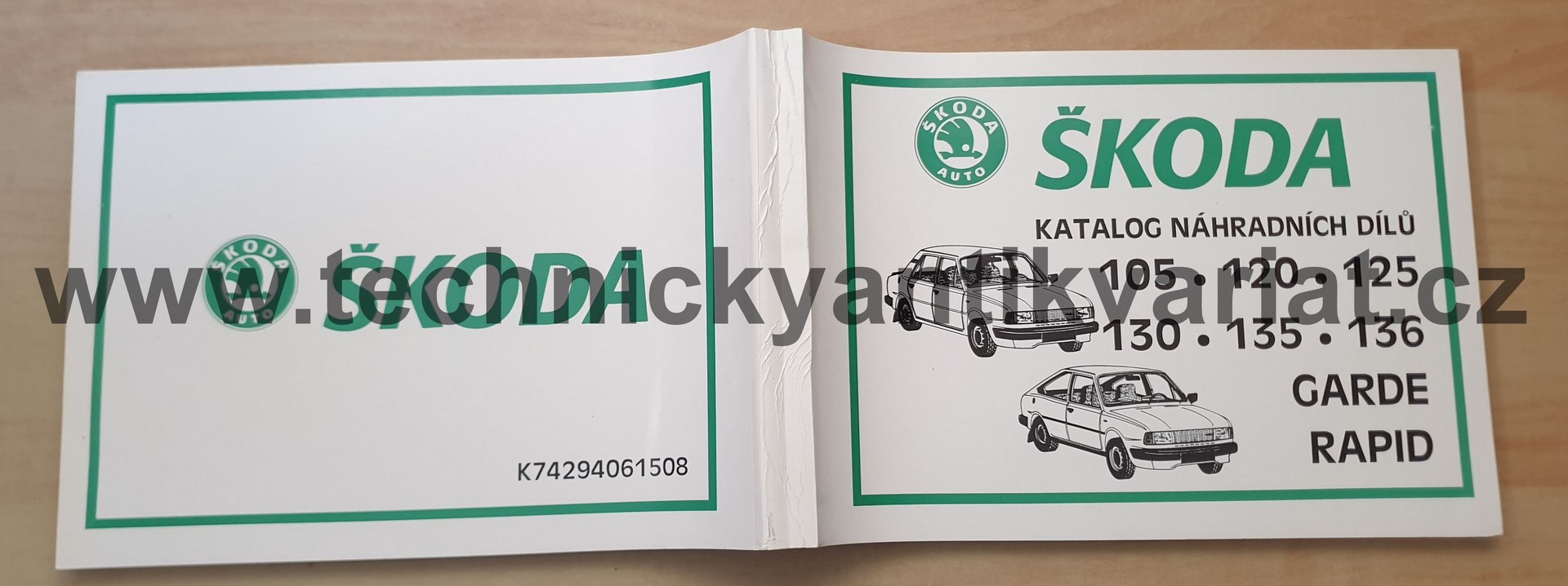 Škoda 105 120 125 130 135 136 Garde Rapid - seznam náhradních dílů (1994)