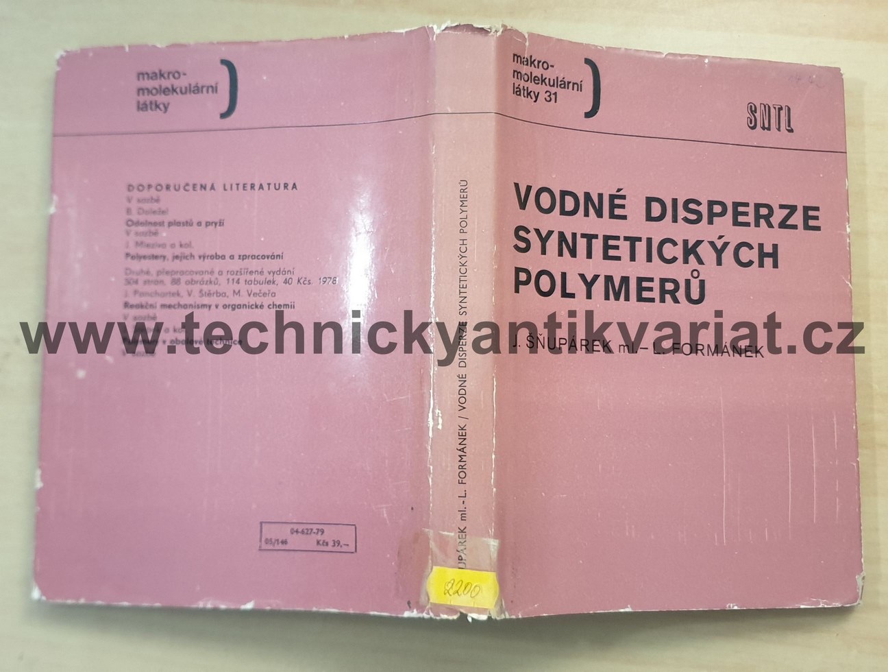 Vodné disperze syntetických polymerů - J. Šňupárek ml., L. Formánek (1979)