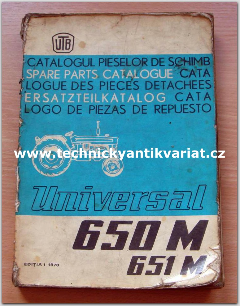 Traktor 650M, 651M universal - katalog náhradních dílů (1970)