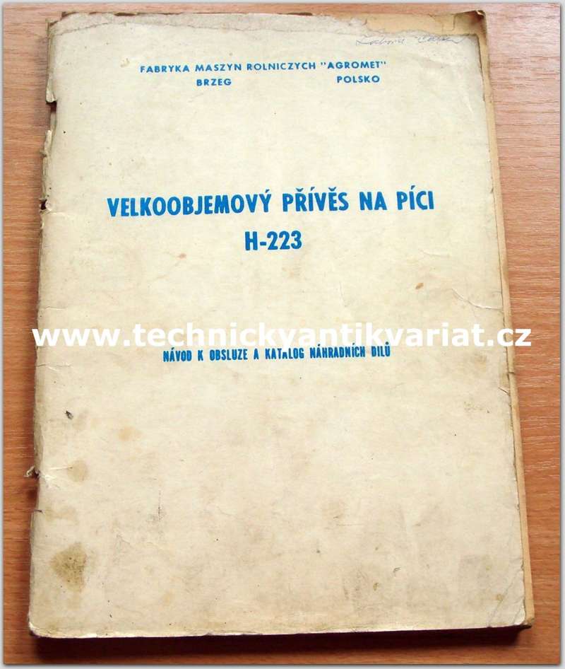 velkoobjemový přívěs na pící H-223