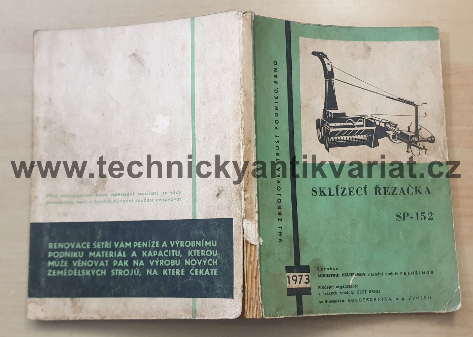 Sklízecí řezačka SP 152 - návod k obsluze a katalog dílů (1973)