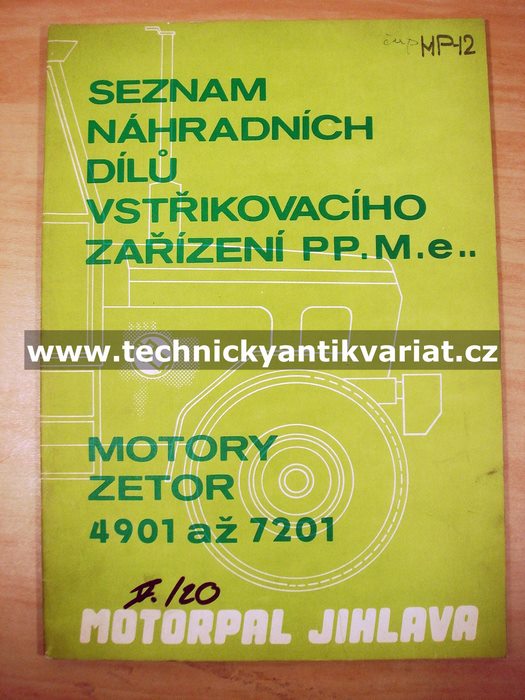 Zetor motory 4901 až 7201 - seznam náhradních dílů vstřikovacích zařízení PP.M.e..