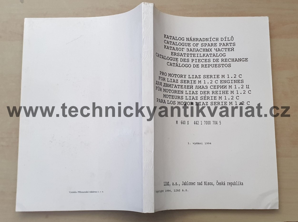 Liaz M1.2C M640S - katalog náhradních dílů (1994)