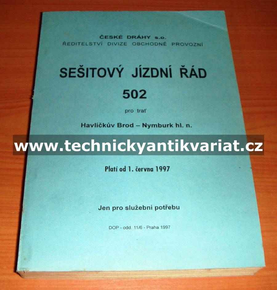 Sešitový jízdní řád 502