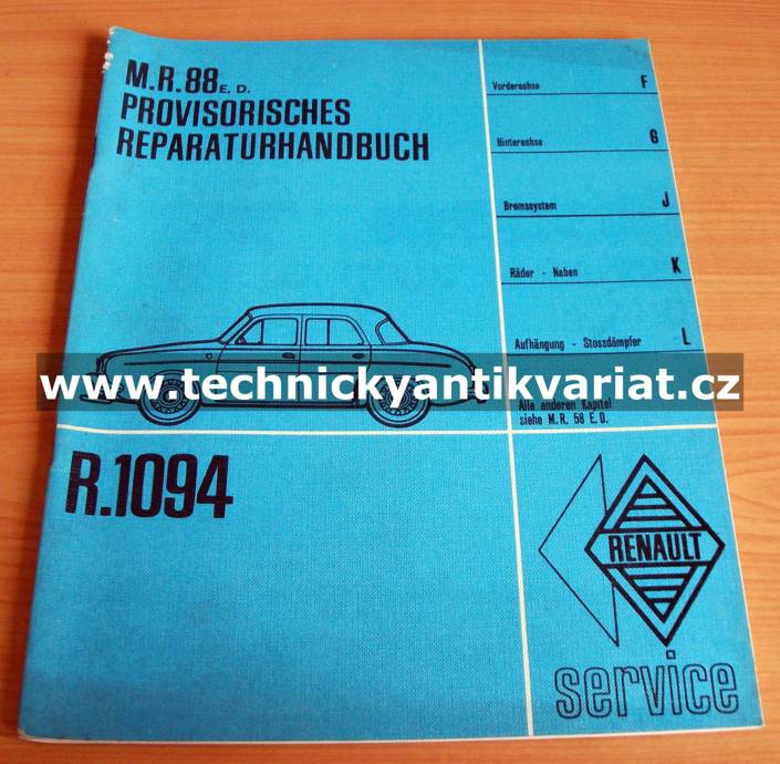 Renault 1094 - Provisorisches Reparaturhandbuch (1963)