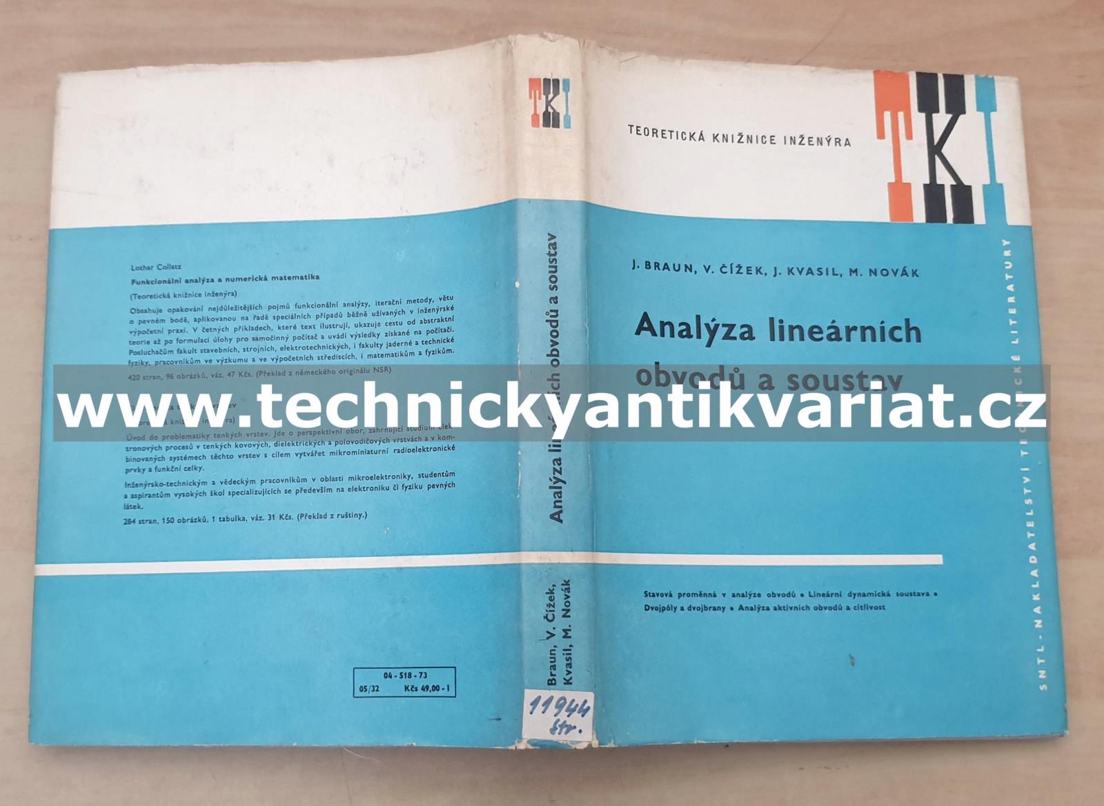 Analýza lineárních obvodů a soustav - Braun, Čížek, Kvasil, Novák (1973)