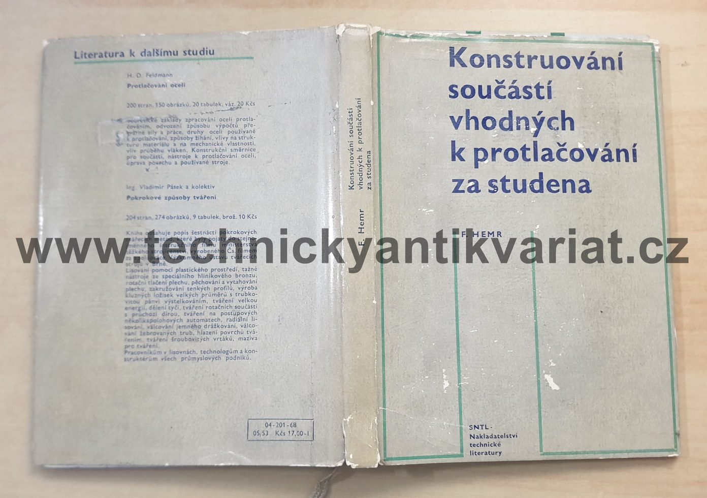 Konstruování součástí vhodných k protlačování za studena - Hemr (1968)