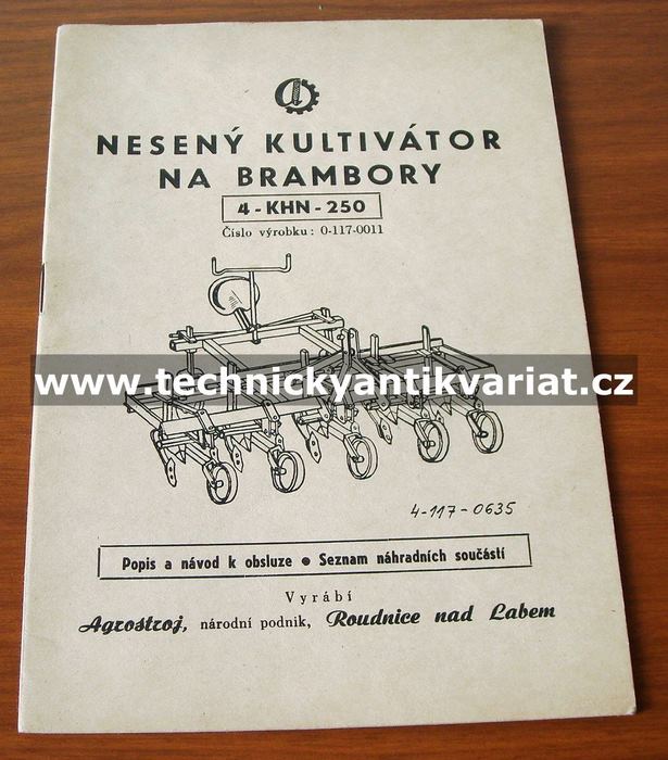 Nesený kultivátor na brambory 4 KHN 250