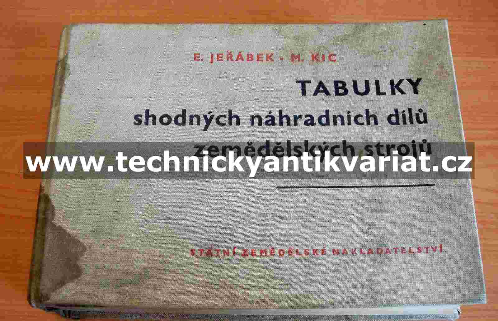 Tabulky schodných náhradních dílů zemědělských strojů