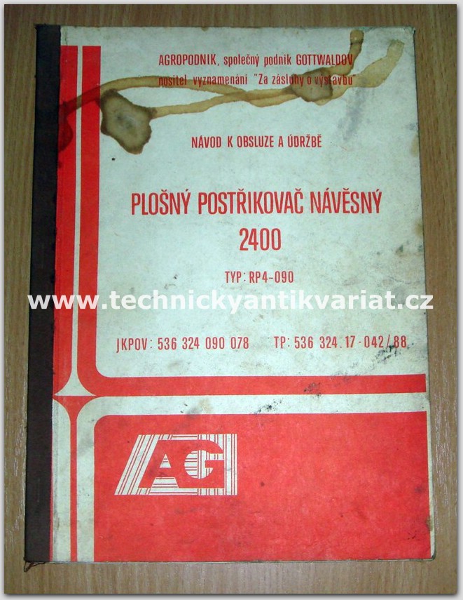 plošný postřikovač návěsný 2400, RP4 - 090