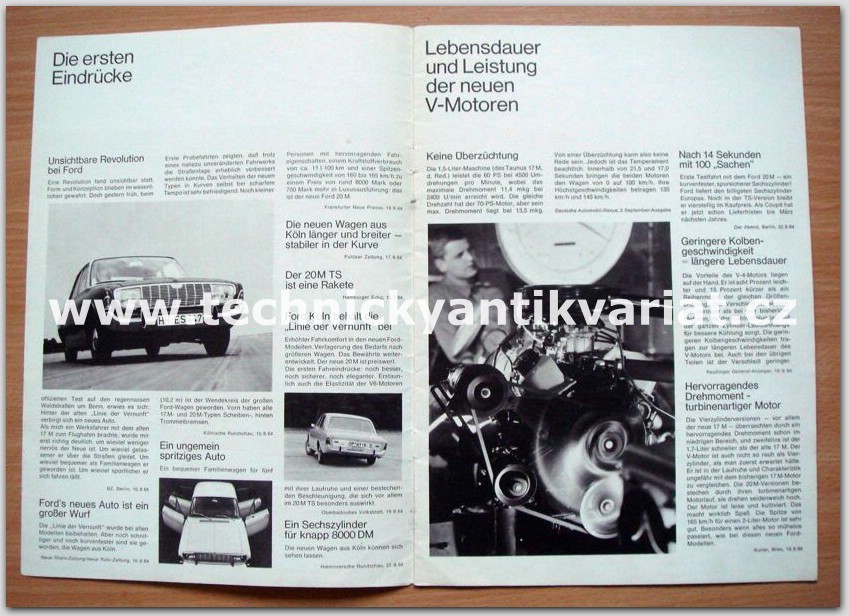 Ford Taunus 17M, 20M Pressereport