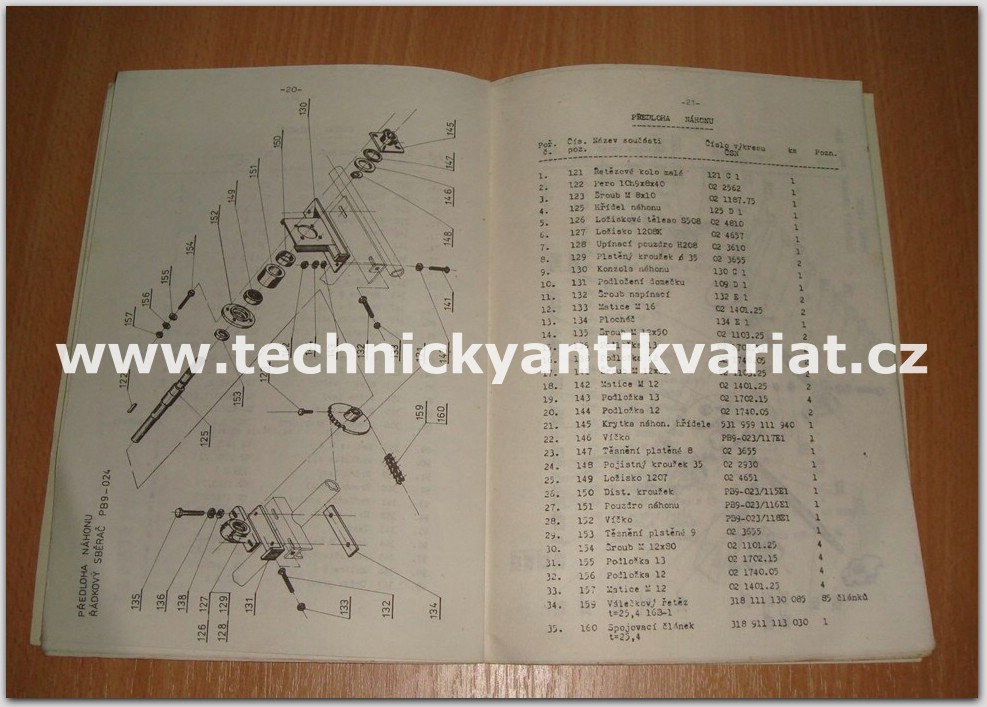 řádkový sběrač kamene PB 9 - 024
