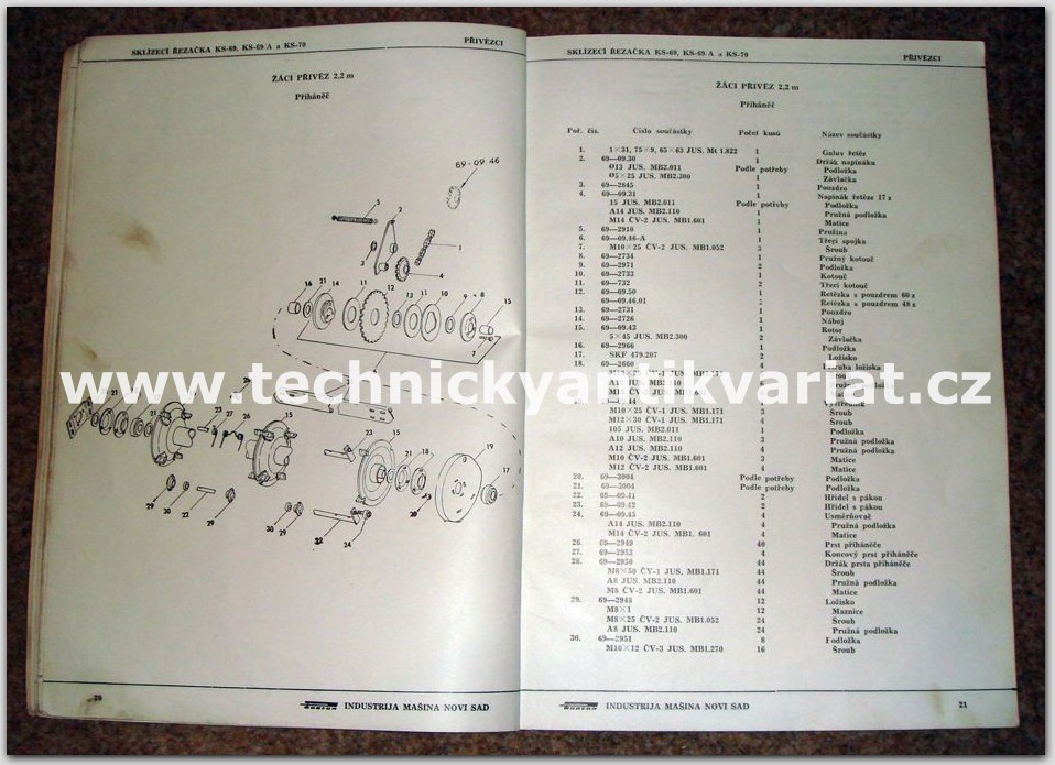 Sklízecí řezačka - KS 69, KS - 69A , KS 70