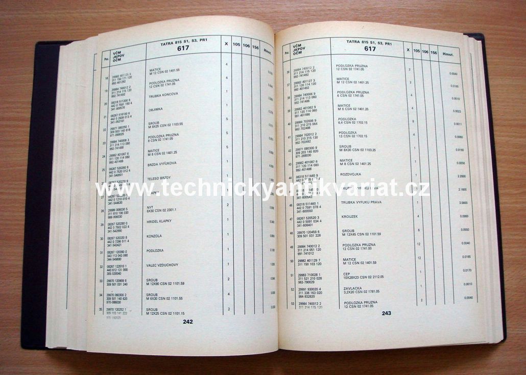 Tatra 815 S1, S3, PR1 - katalog dílů (1989)