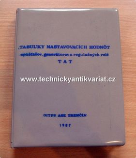 TAT tabulky nastavovacích hodnot