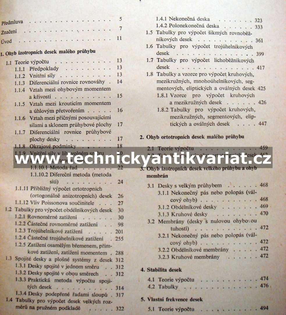 Tabulky pro výpočet desek a stěn - Richard Bareš (1964)