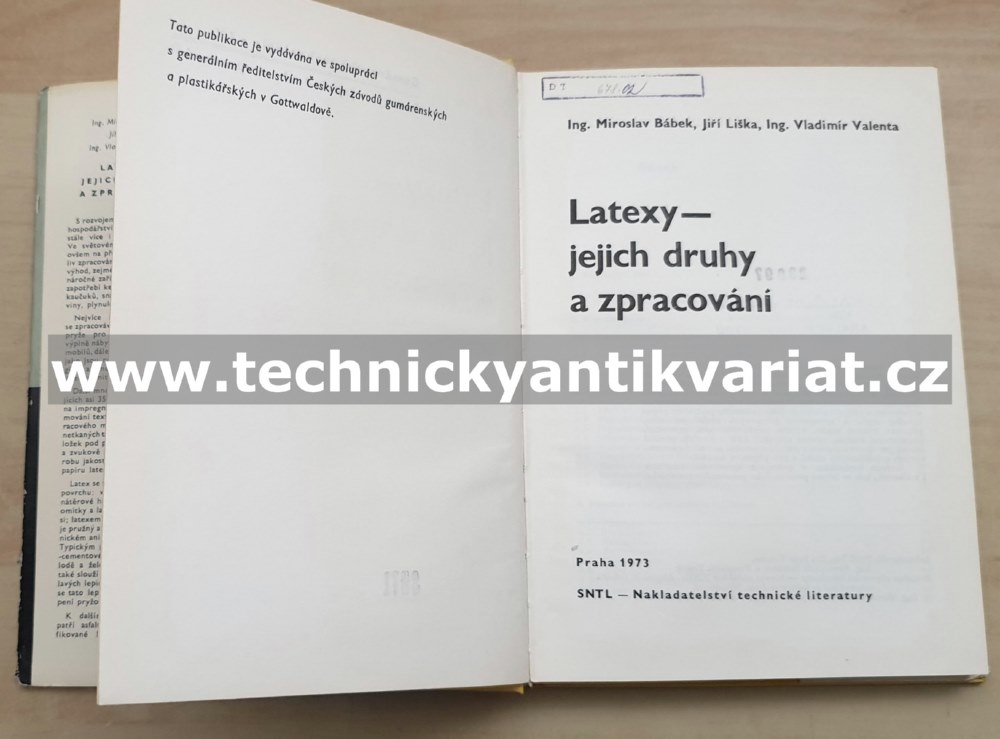 Latexy - jejich druhy a zpracování - Bábek, Liška, Valenta (1973)