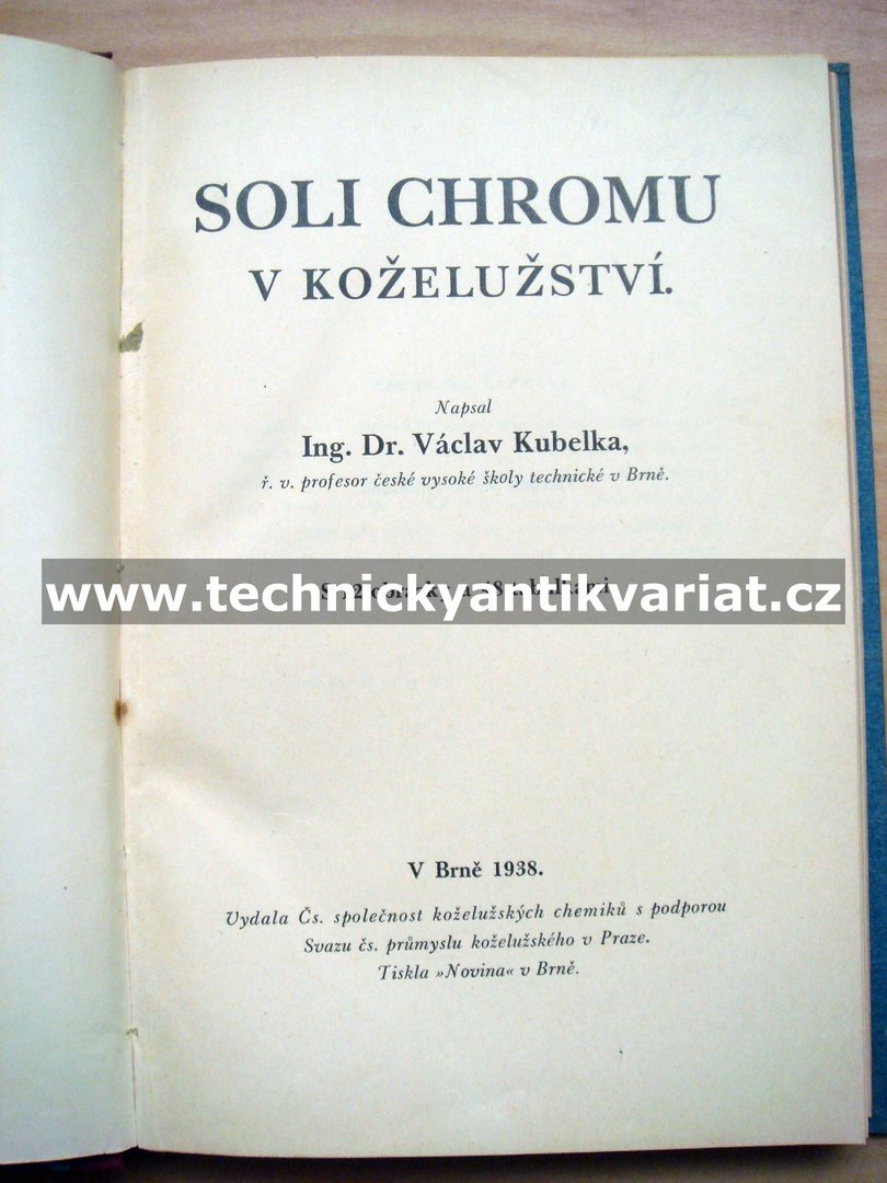 Soli chromu v koželužství - Václav Kubelka (1938)
