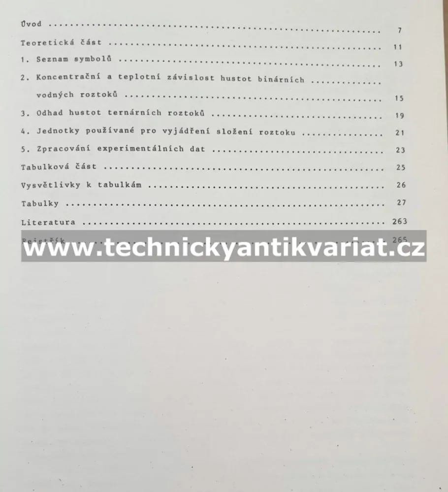 Tabulky hustot vodných roztoků anorganických látek - Sohnel, Novotný (1983)