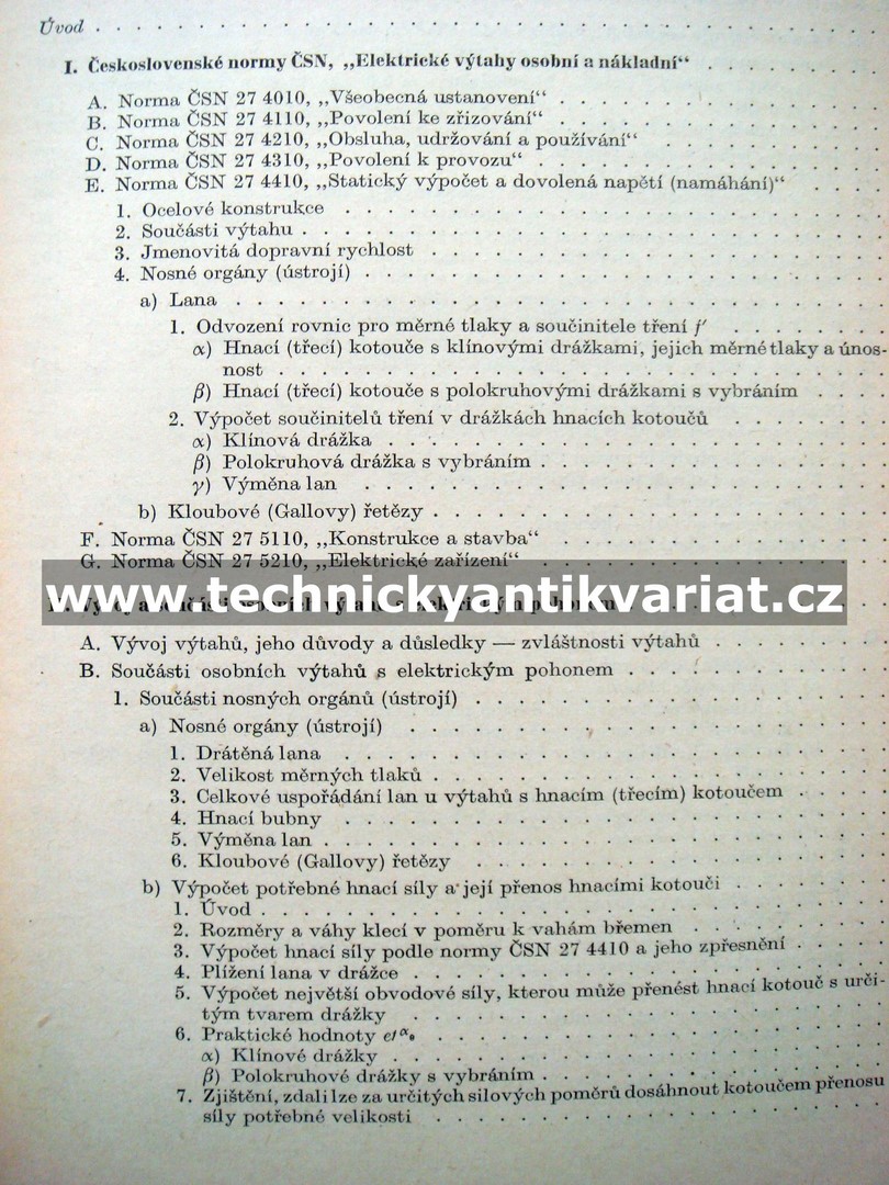 Výtahy osobní a nákladní s elektrickým pohonem - Otakar Balcar (1955)