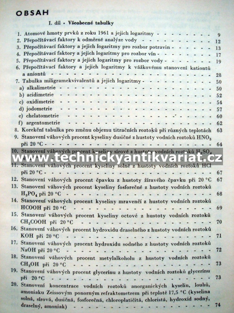 Chemické tabulky I. tabulky všeobecné